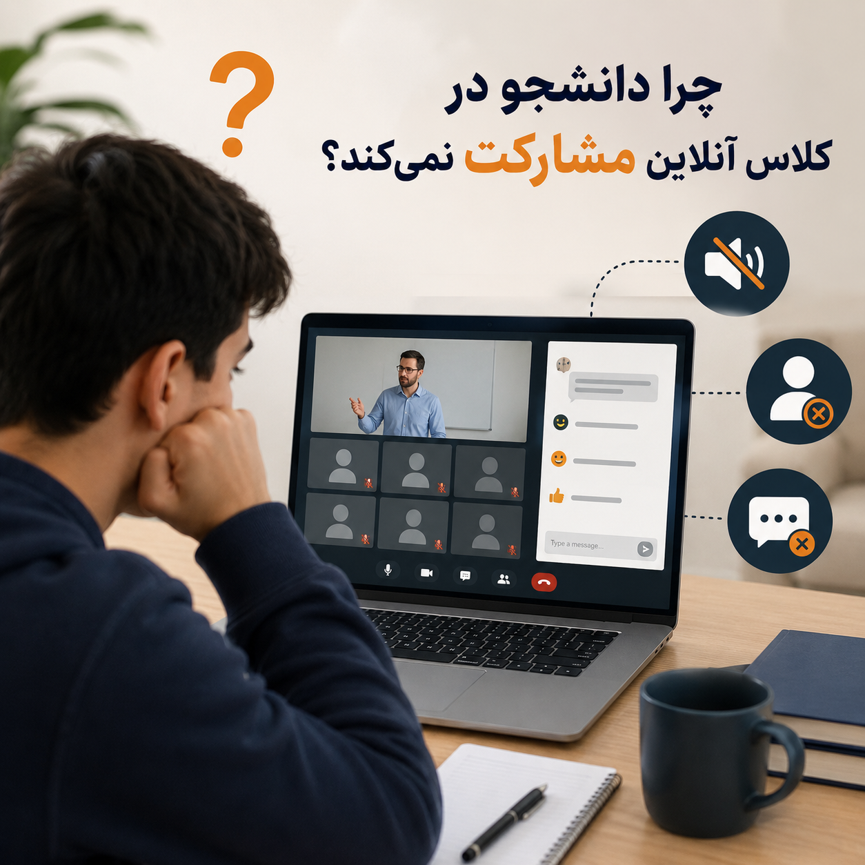 یک مسئله واقعی: چرا دانشجو در کلاس آنلاین مشارکت نمیکند؟