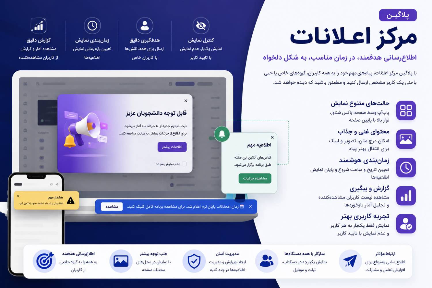 پلاگین مرکز اعلانات سازمانی مودل